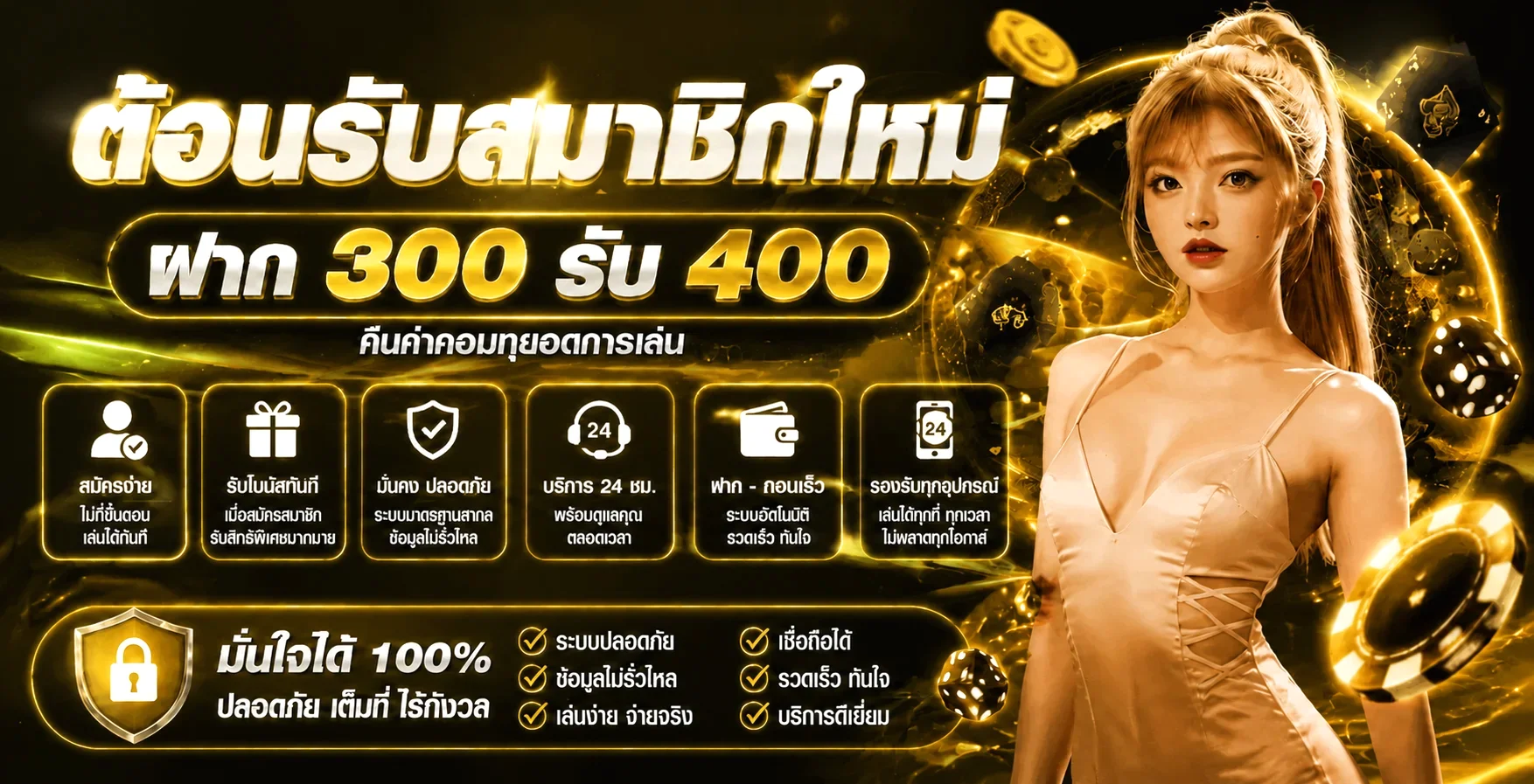 SOD168 โปรโมชั่นต้อนรับสมาชิกใหม่ฝาก 300 รับ 400
